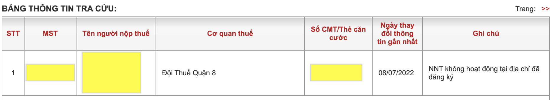 mở mã số thuế bị khoá